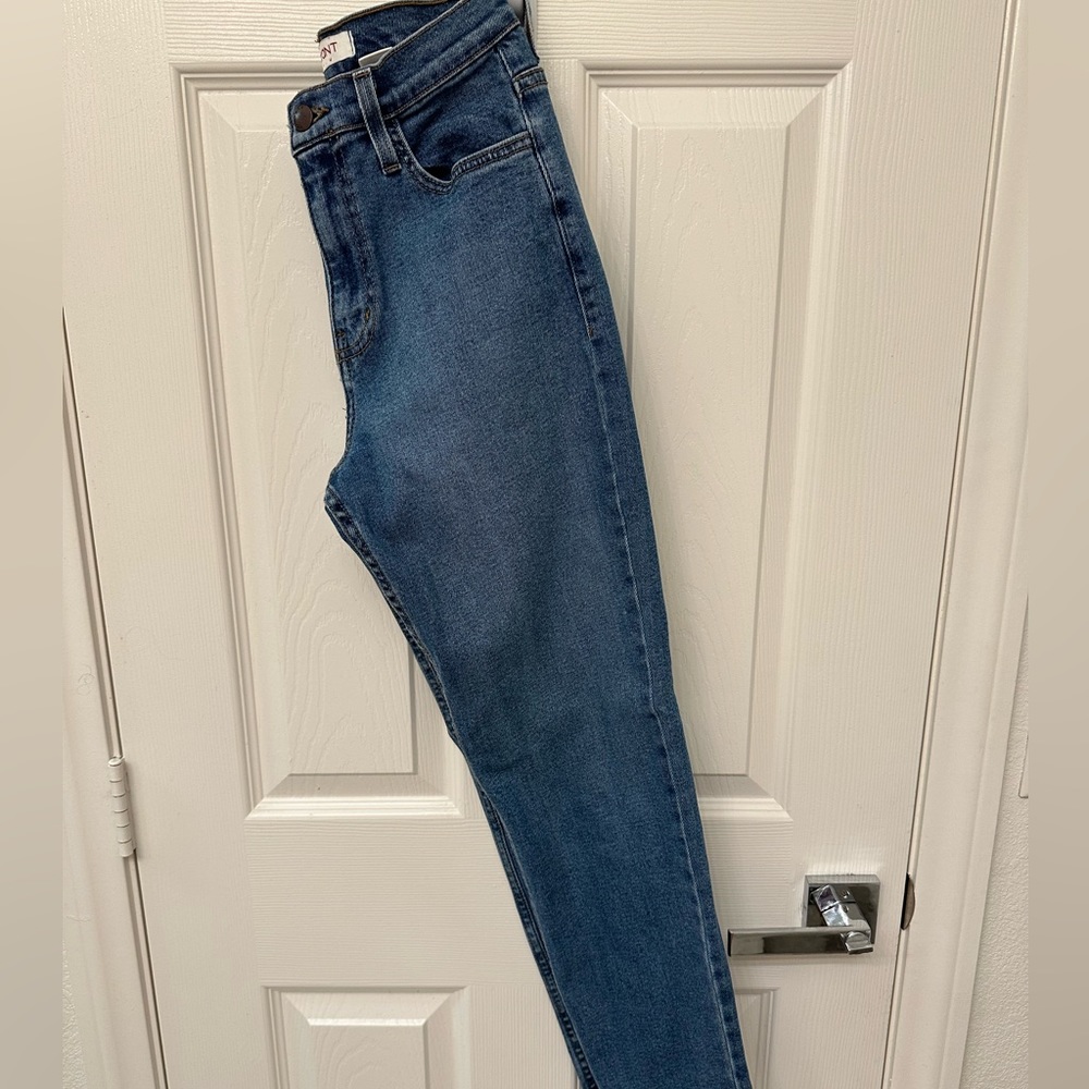 Vintage Vibrant denim, straight/ tight leg high waist